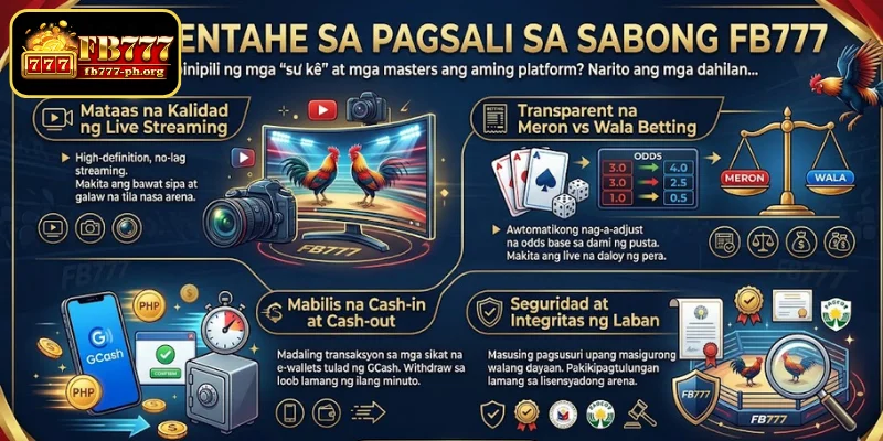 Mga Benepisyo ng Pagsali sa Sabong FB777 online