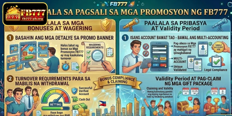 Mga tala kapag nakikilahok sa promosyon ng FB777